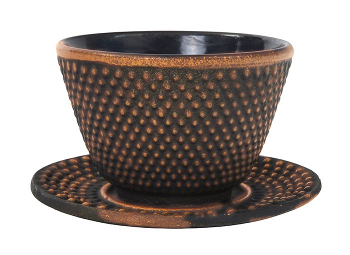 Teaclassix Teacup 12cl + round plate Arare, koper