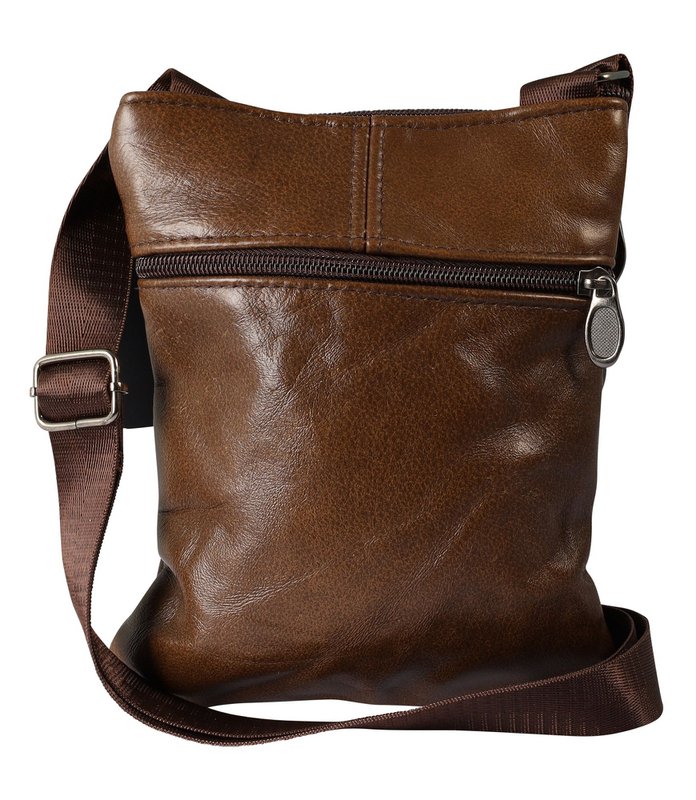 Genuine leather shoulder bag, unisex