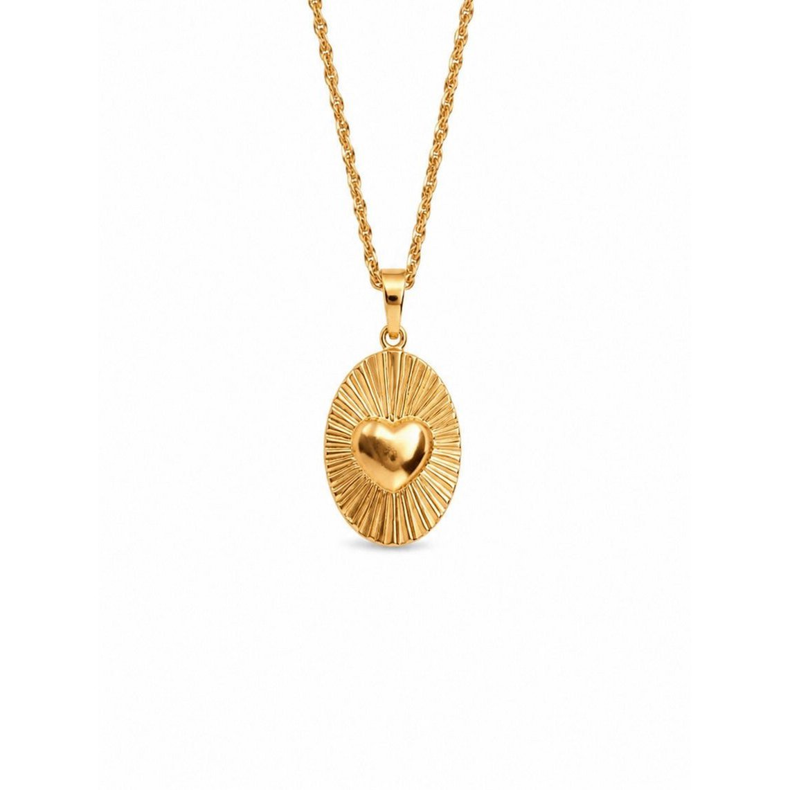OVAL HEART – Necklace with Gold Oval Heart Charm