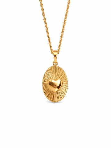 OVAL HEART – Necklace with Gold Oval Heart Charm