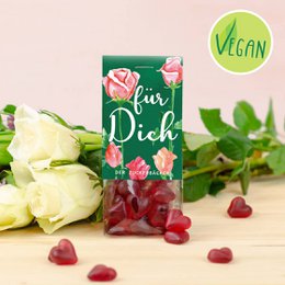 Snackpose til dig frugtgummihjerter vegansk gave