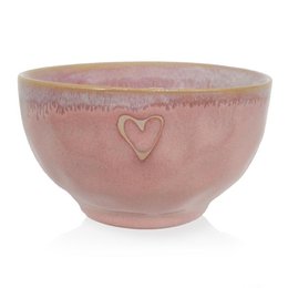 Stoneware Schale "Herz" rosa