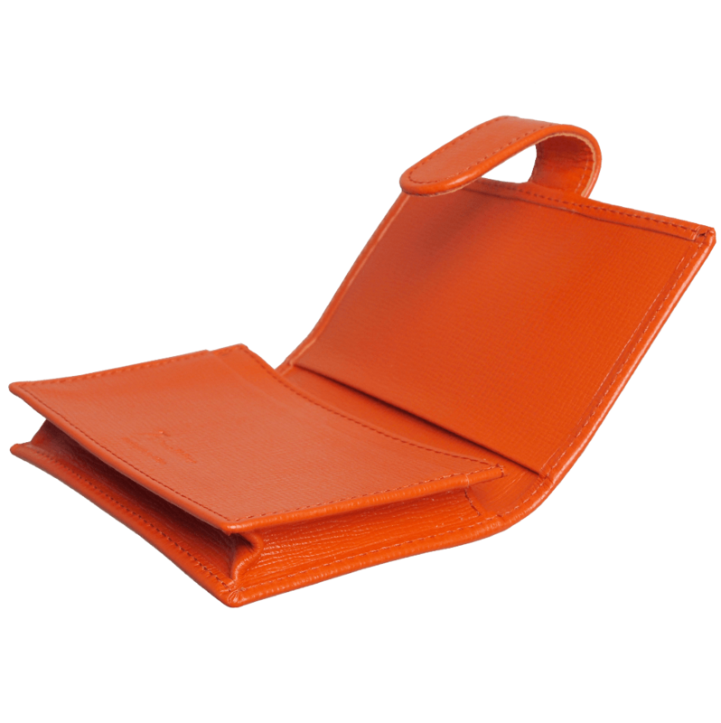 Saffiano Business Card Case Orange