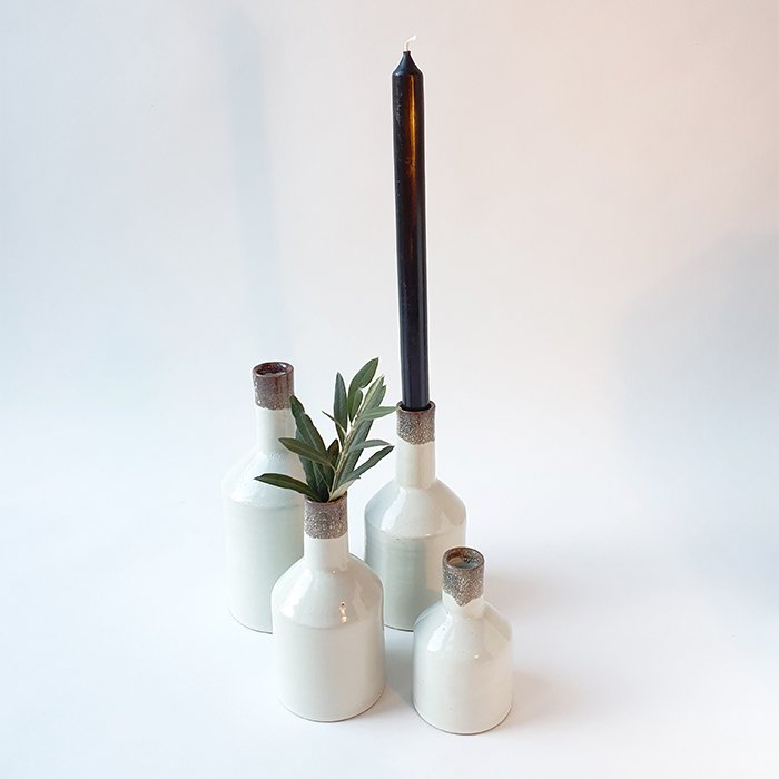 ANNA NERA Fairtrade Vaas - Kaarsenstandaard - Vase à col roulé / Bougeoir XL