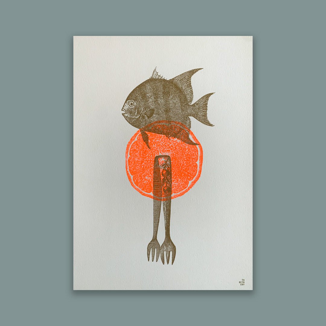 Riso Art Print / Fisch / A4 / Pflanzenfarbe