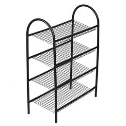 Metal shoe rack 4 layers from Naturn Living | Shoe cabinet | Shoe storage | Storage system | Clear shoe cabinet | Shoe organizer | Matt black