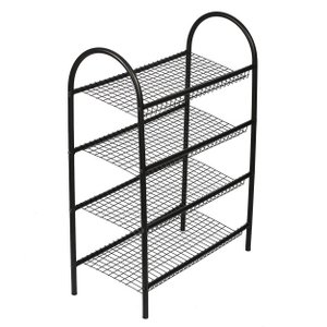 Metal shoe rack 4 layers from Naturn Living | Shoe cabinet | Shoe storage | Storage system | Clear shoe cabinet | Shoe organizer | Matt black