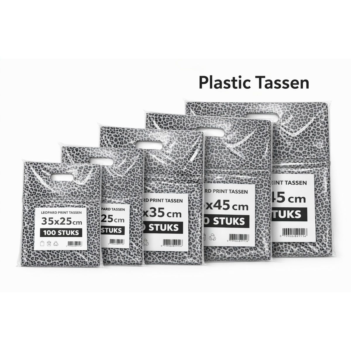 Shopping Bags - Plastic Bags - 5 Sizes - 100 Pieces per size
