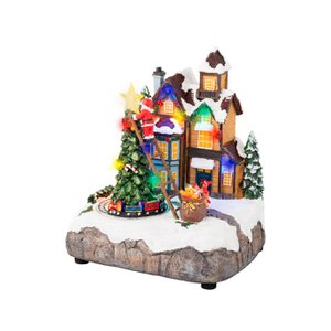 Christmas scene Christmas tree LED 16x19x22cm