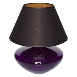 Tafellamp glas paarse lamp zonder lampenkap