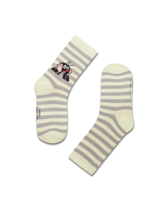 koaa – La petite taupe « Stripes » – Chaussettes vert/gris