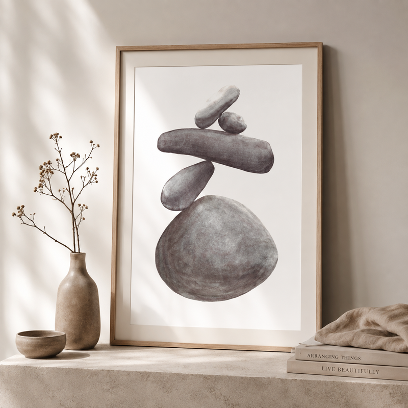 Stay Balanced Pebble-plakat