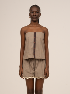 Rove Brown Plaid Sleeveless Top