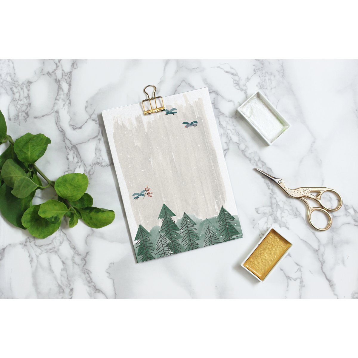Postkarte - Serie 'Weihnachten' - 'In den Wald'
