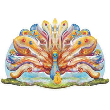 Zarina, The Queen of Gentle Dreams - Peacock Themed Wooden Jigsaw Puzzle
