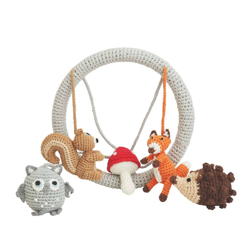 Crocheted baby mobile FOREST ANIMALS II (4-in-1)