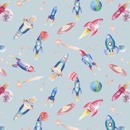Rockets Kindertapete - Blaue Farbe