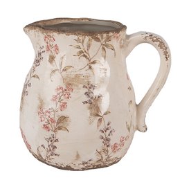 Dekoration kann 17x13x16 cm beige rosa Keramikblüten Geschkan