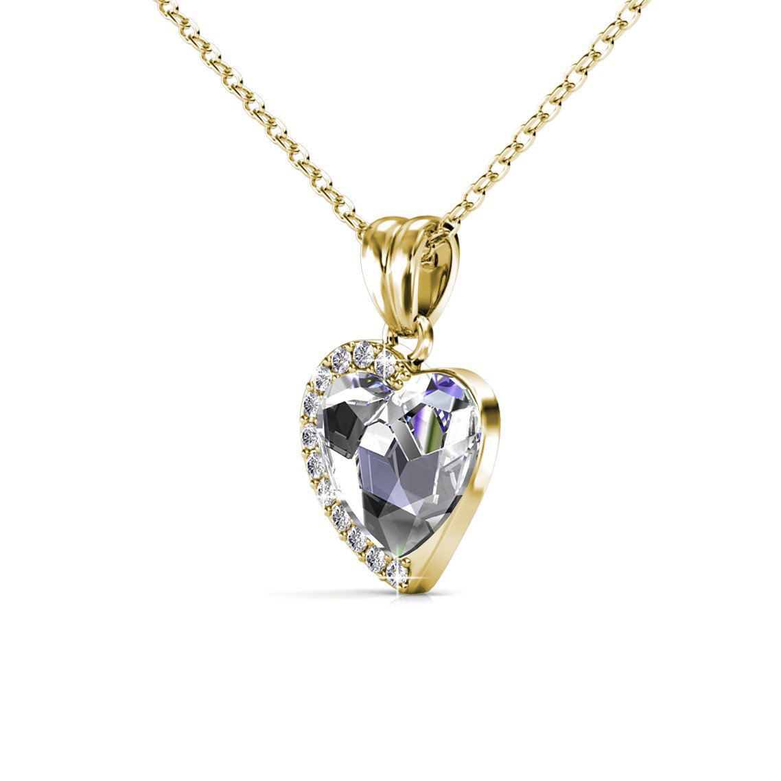 Amore - pendenti di sfondo d'oro e cristallino