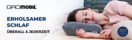 GROMOBIL® Reise-Nackenstützkissen TRAVEL – Orthopädisches Kissen: ergonomisch & atmungsaktiv für Hotel, Pension, Ferienwohnung & Camping