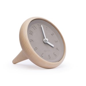 Table clock in wood and concrete - Toupie