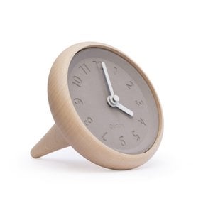 Table clock in wood and concrete - Toupie