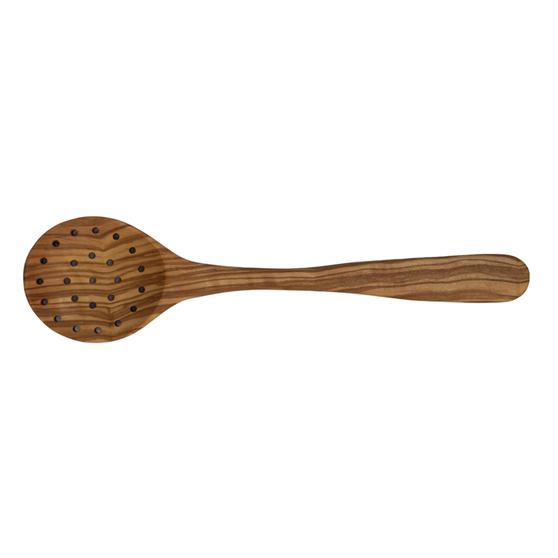 Foam spoon "Plaisir" sieve spoon with olive wood holes