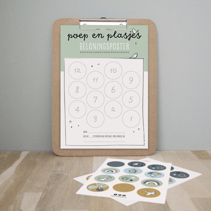 Póster de recompensa de caca y pipí | rosa | pegatinas incluidas