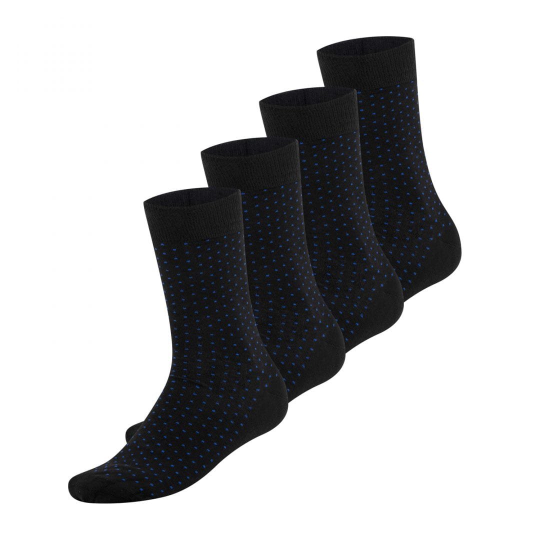 Calzini Bambocks Bamboo 4 paia puntinato nero/blu