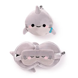 Relaxeazzz Adoramals Archie the Shark Plush Travel Pillow & Eye Mask