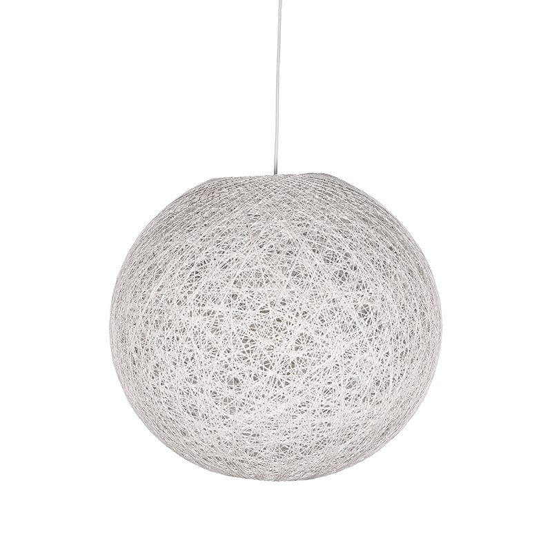 Lámpara colgante Hazer Twist - Blanco - Lino - L 45 x 45 x 45 cm