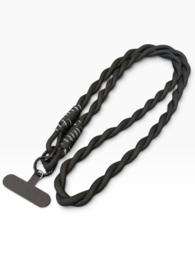 Long cell phone chain 'LOLA' - black