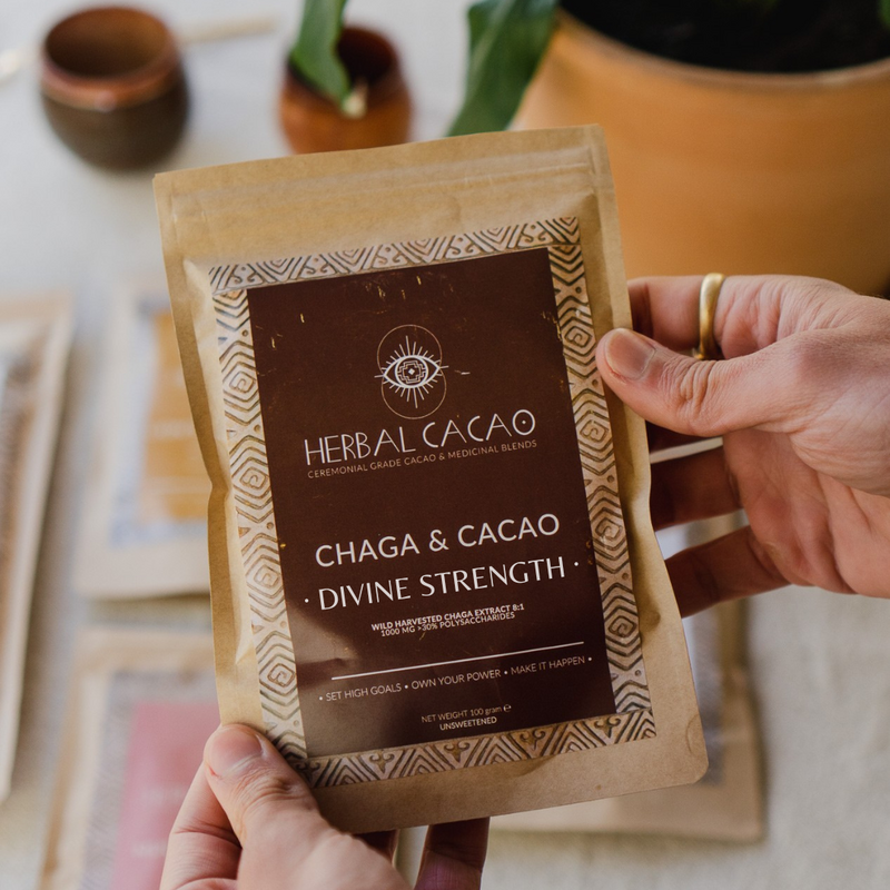 Chaga & Ceremonial Cacao | Divine Strength (10 pieces)