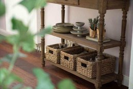 Counter, braided out of seagras - ideal as a shelf for storage