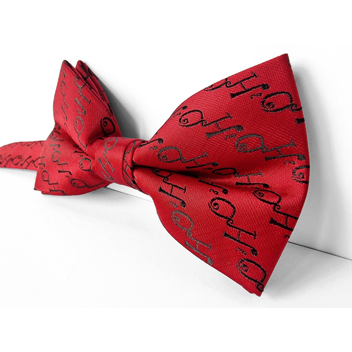 Christmas bowtie "Red Hohoho with black writing"