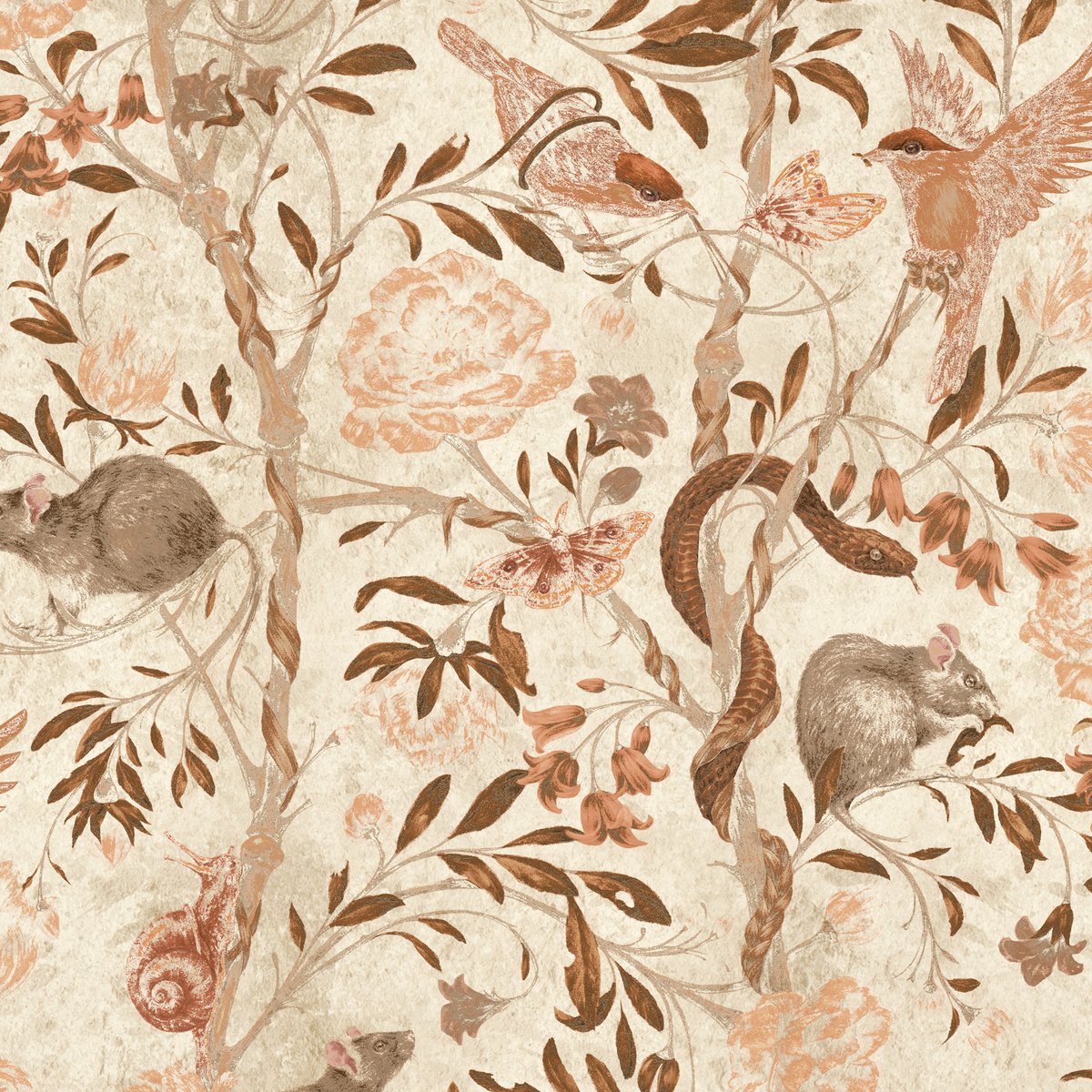 Back to Nature Parchment Wallpaper