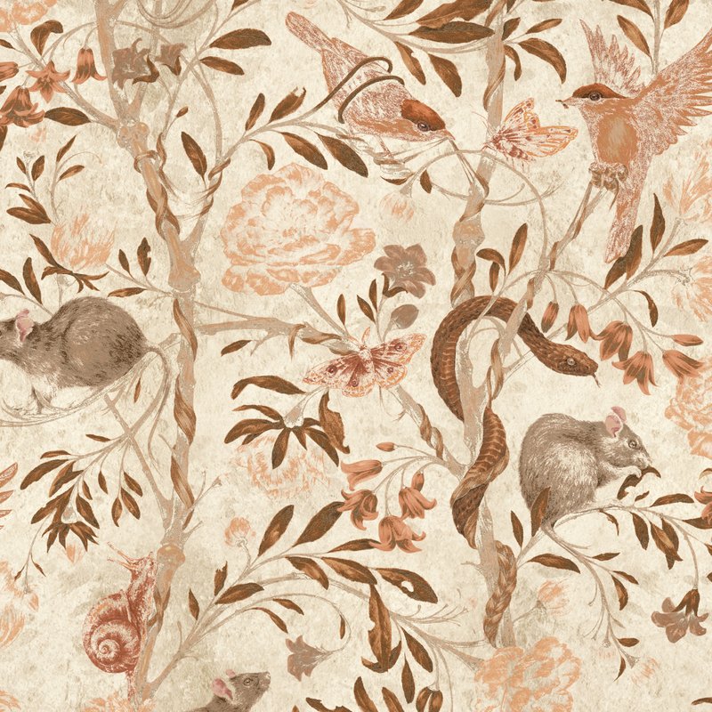 Back to Nature Parchment Wallpaper
