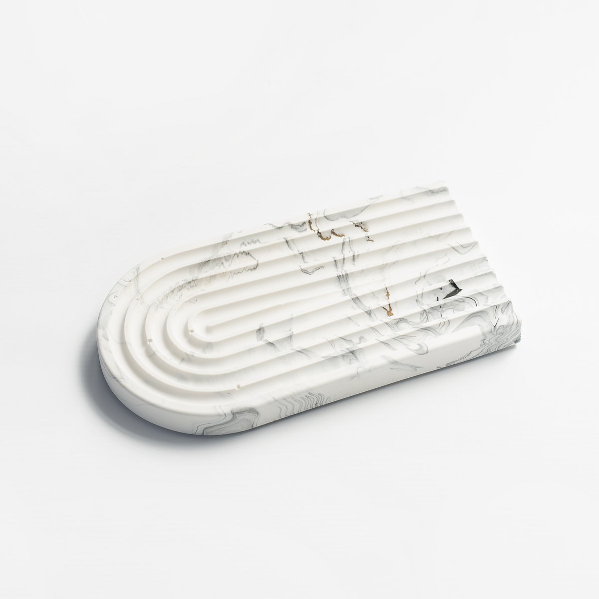Taca łukowa z białego marmuru Jesmonite 20 cm