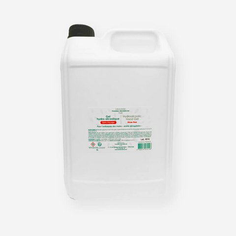Hydroalkoholisches Gel • 5L • Hergestellt in Frankreich • Laboratoires Pharma-Recherche®