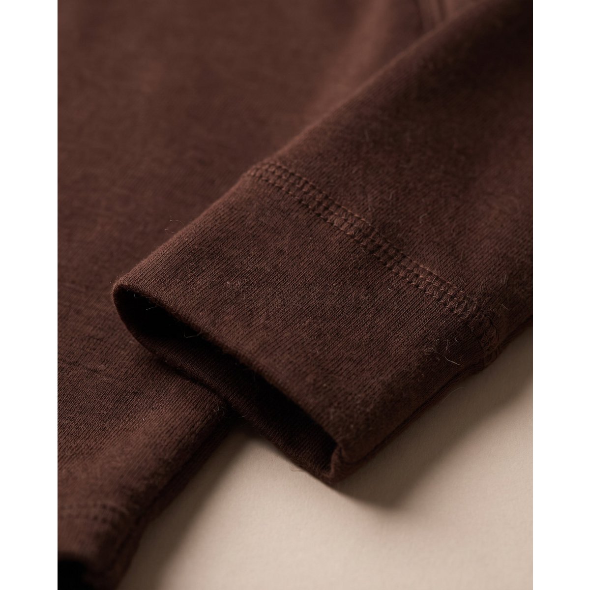 Woolen Wrap romper long sleeves - Merino wool - Chocolate fondant