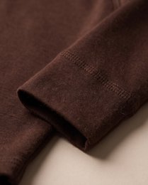 Woolen Wrap romper long sleeves - Merino wool - Chocolate fondant