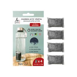 X 4 nomadeflaskefilter med superaktiveret vegetabilsk kul