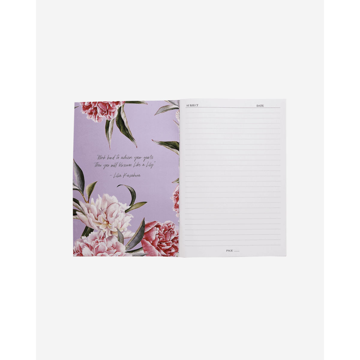 A5 Notebook in Luxurious Lilac Floral