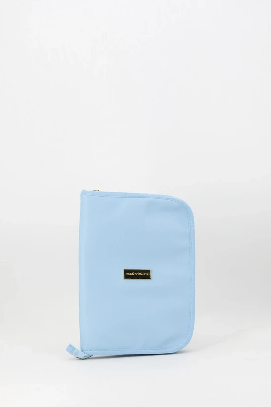 Pochette porte-documents unie pour bébé, bleue