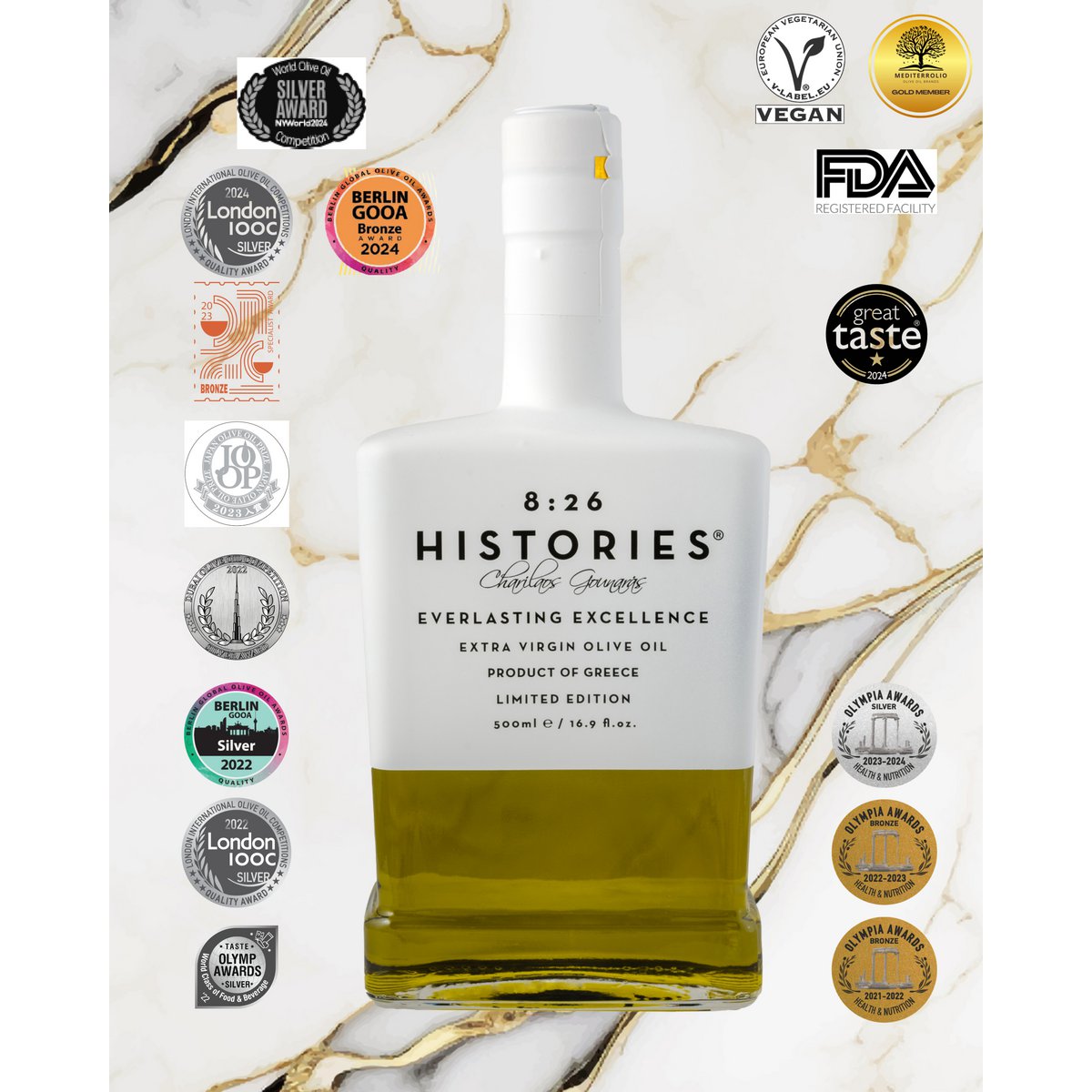 8:26 Histories Extra Vierge Olijfolie 500ml Blend Luxe Editie
