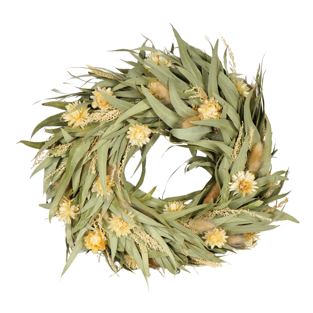 Couronne de fleurs séchées naturelles