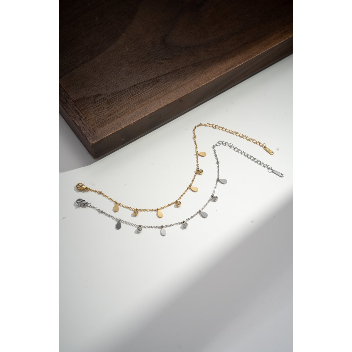 Fijne armband in pampilles en strass