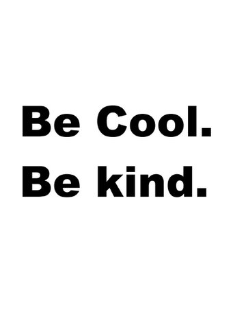 Sustainable postcard be cool be kind