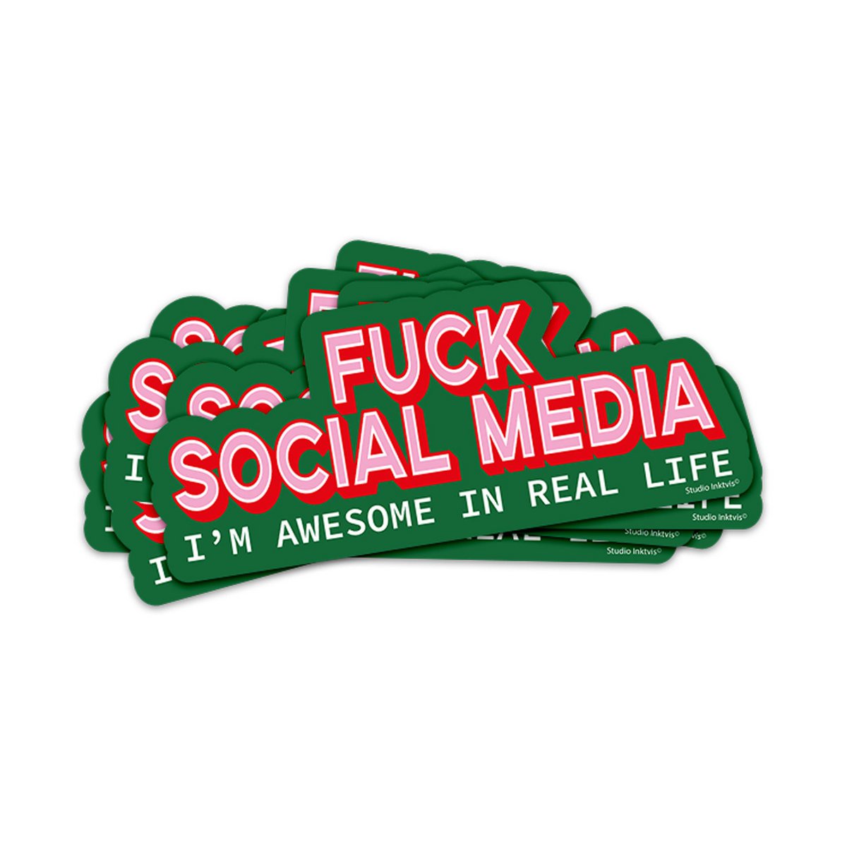 Sticker Fuck Social Media Jeg er fantastisk i det virkelige liv