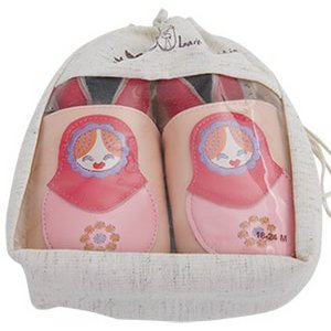 Kapcie dziecięce Matryoshka z miękkiej skóry